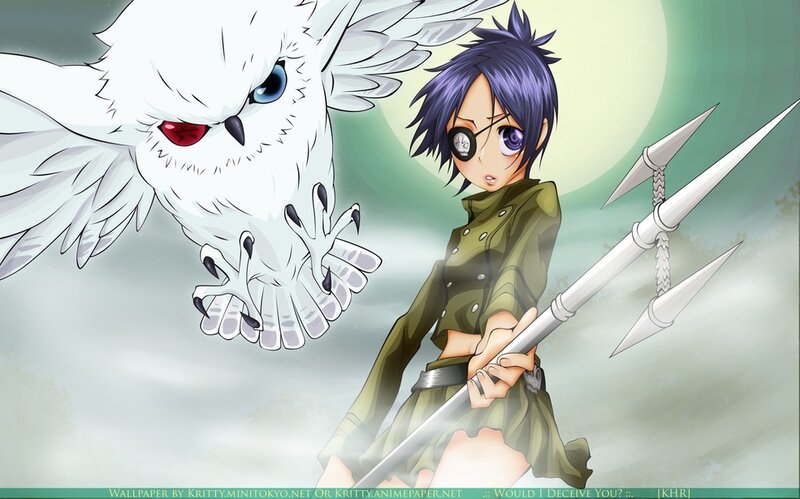 Anime Character with Owl — Green