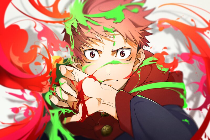Anime Character with Paint — Green