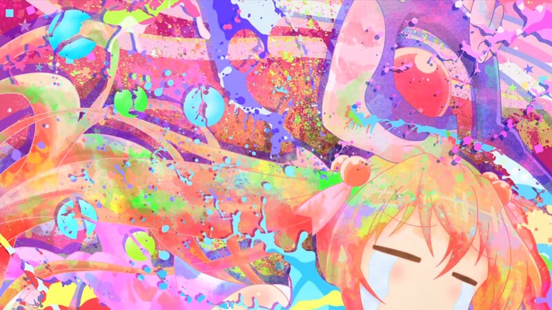 Anime Character with Paint Splatters — Pink