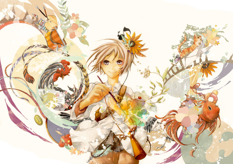 Anime Character with Paintbrush