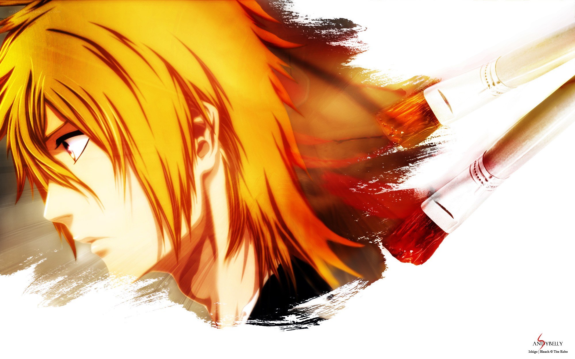 anime character with paintbrushes