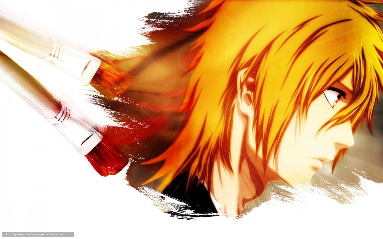 anime character with paintbrushes