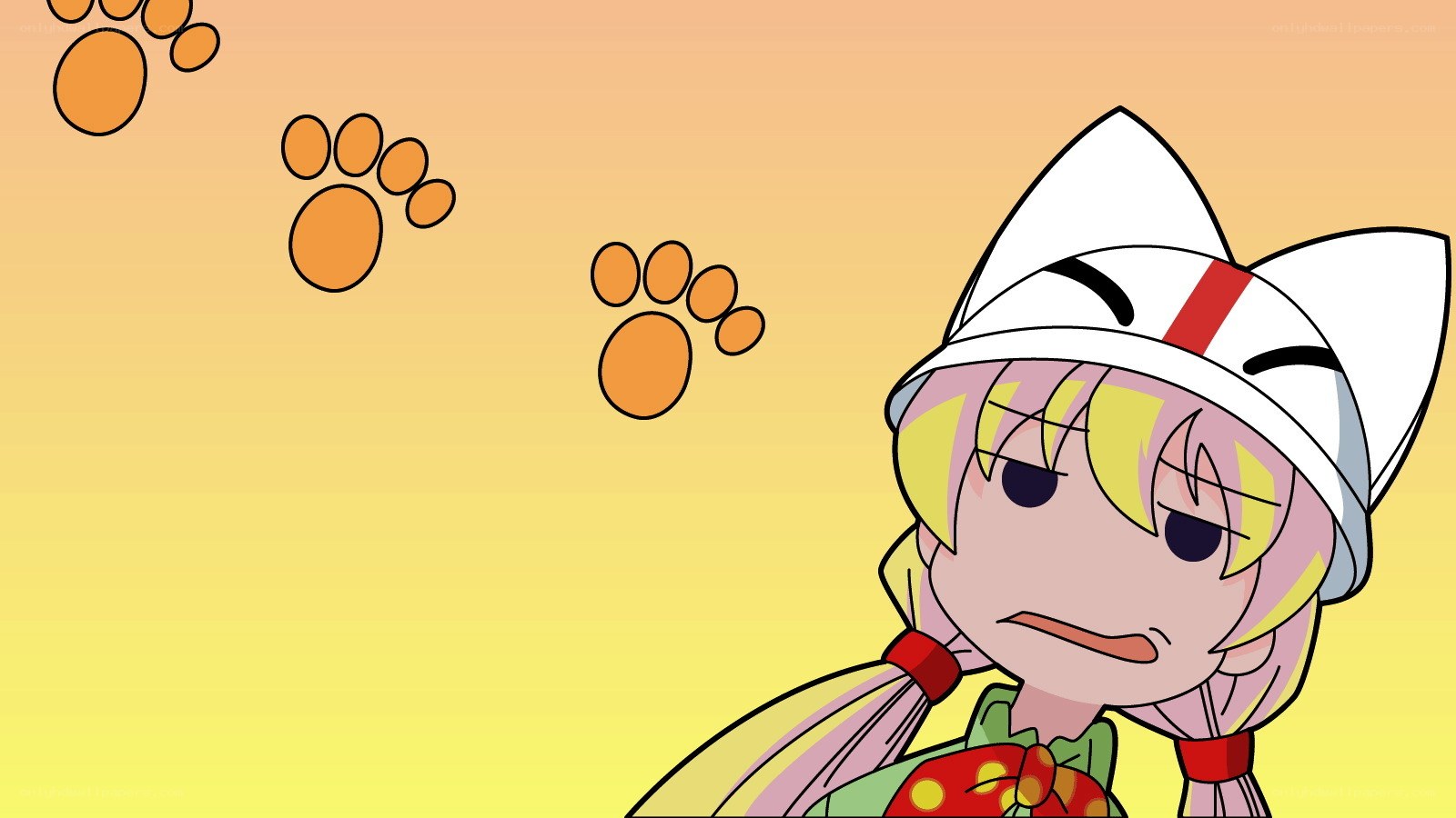 anime character with paw prints