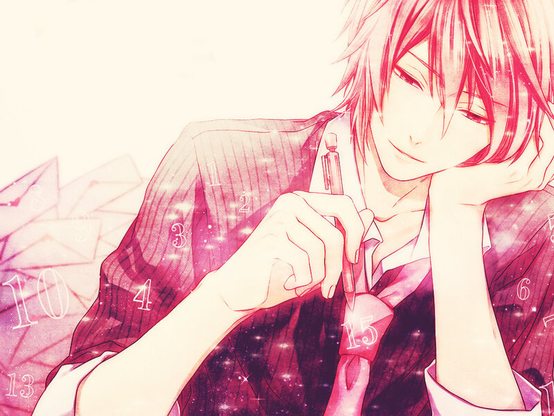 Anime Character with Pen — Pink