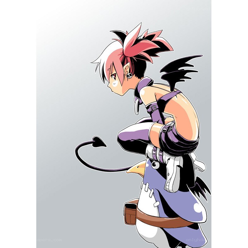 anime character with penguin