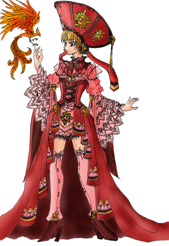 anime character with phoenix