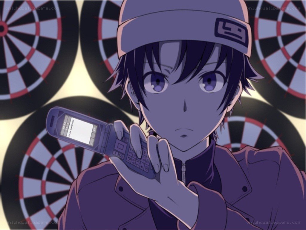 anime character with phone