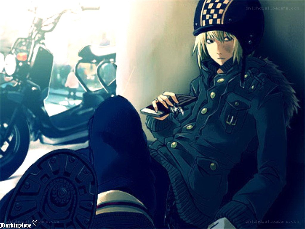 anime character with phone
