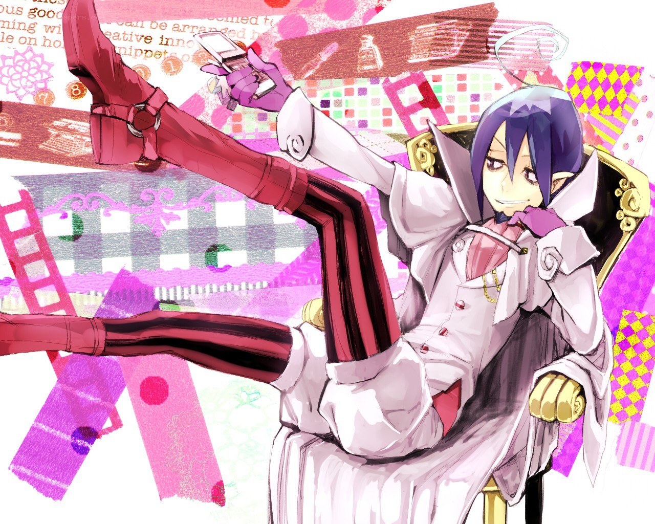 anime character with phone