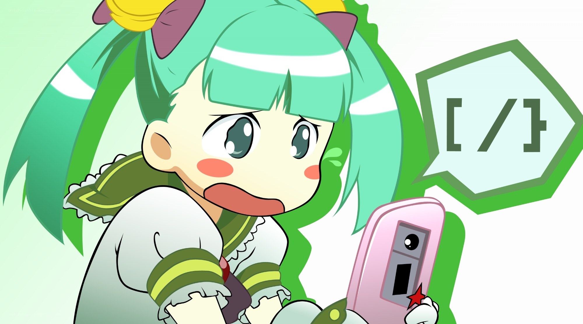 anime character with phone