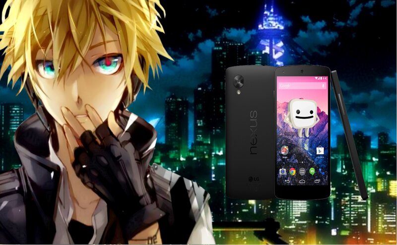 Anime Character with Phone — Black, Dramatic