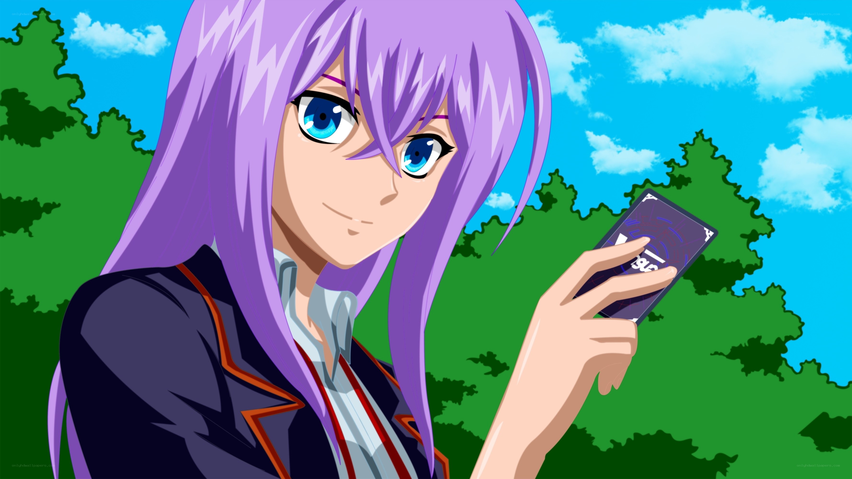 anime character with phone