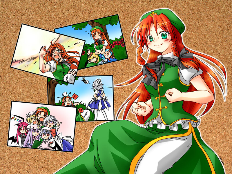 Anime character with photo collage