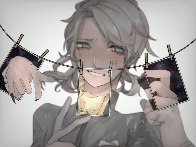 Anime Character with Photos — Gray