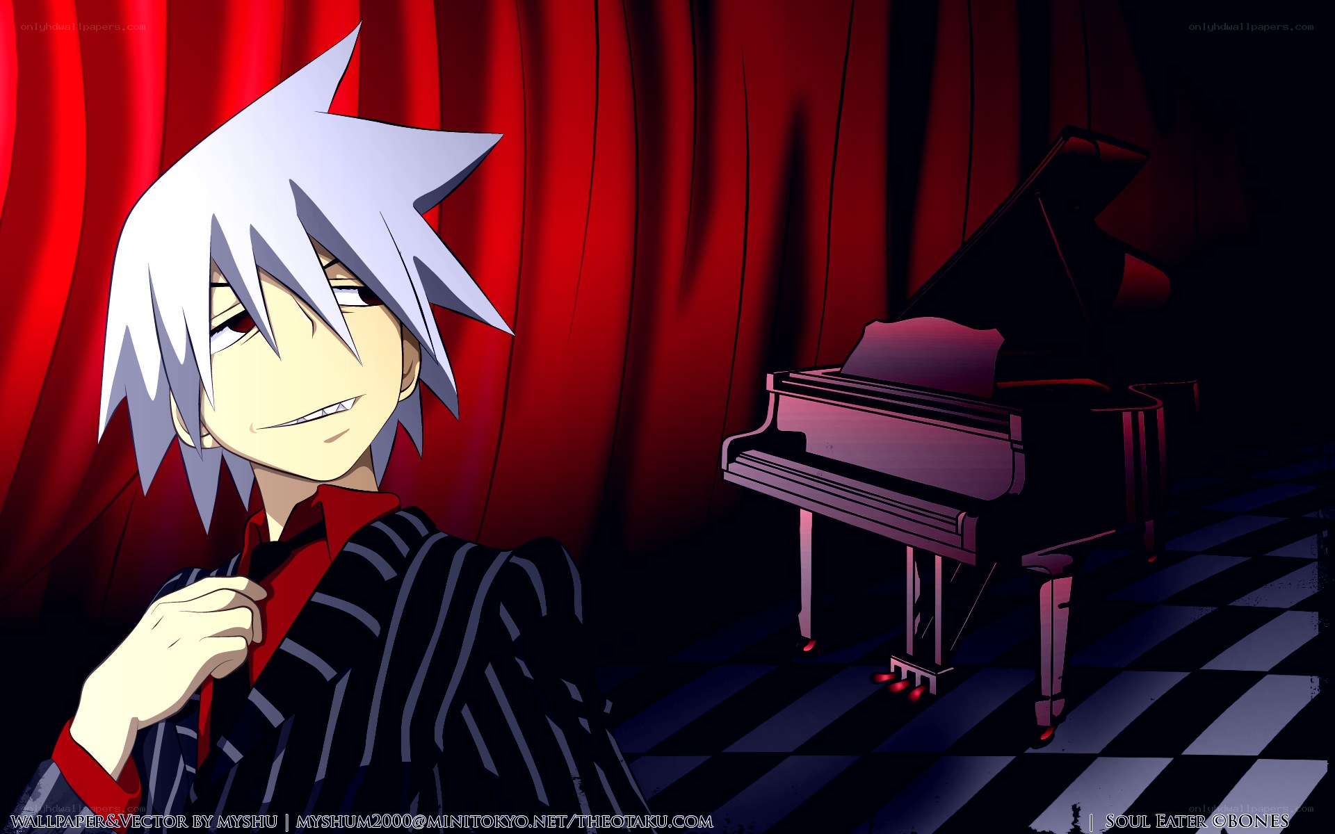 Anime character with piano