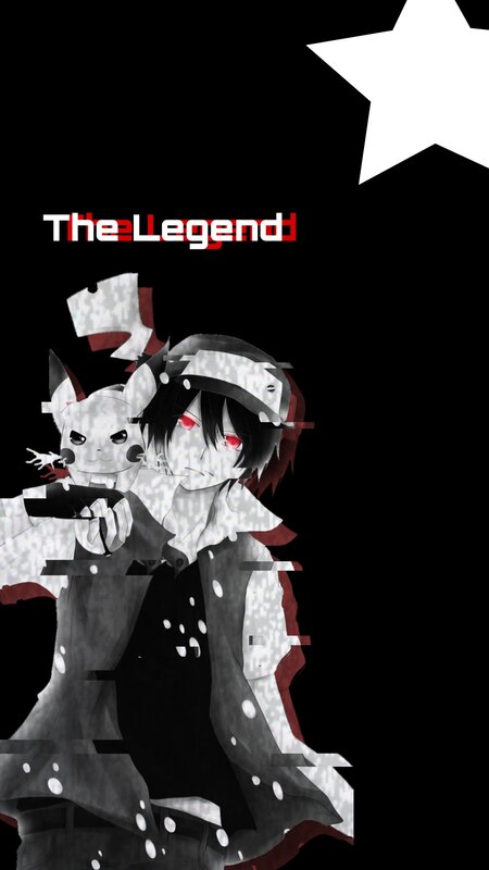 Anime Character with Pikachu — Black