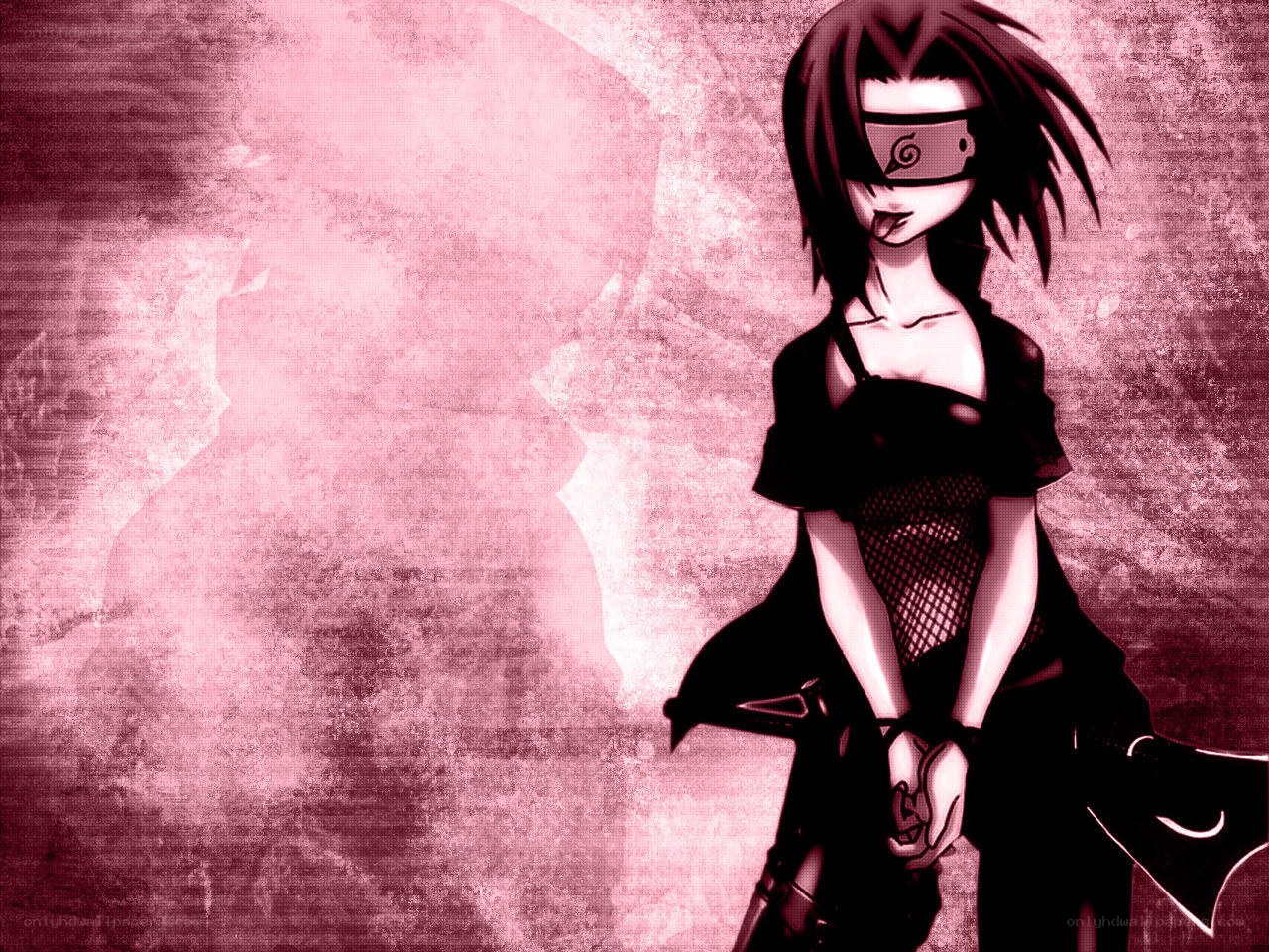 anime character with pink background