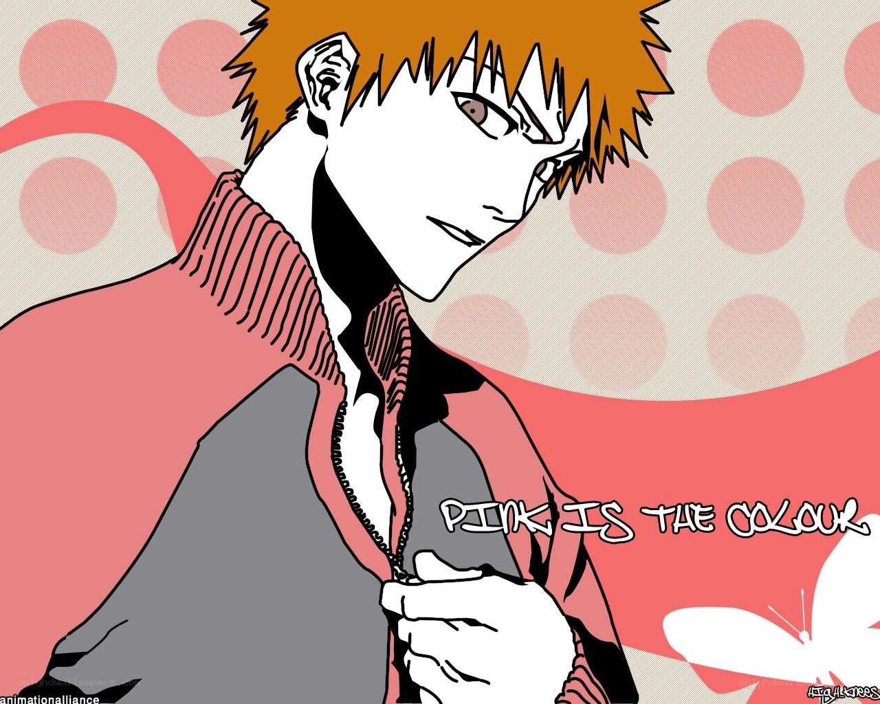 anime character with pink background