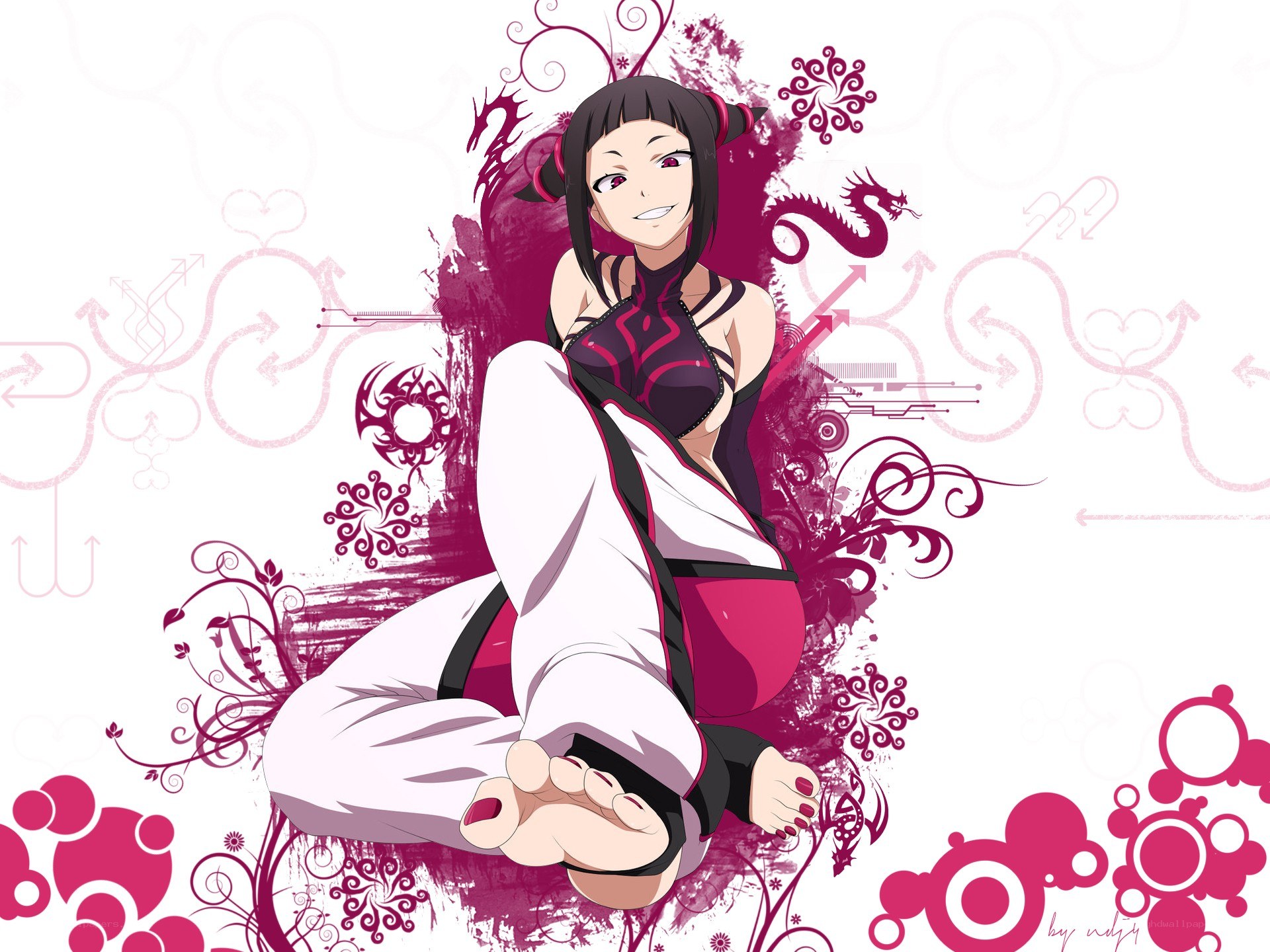 anime character with pink background