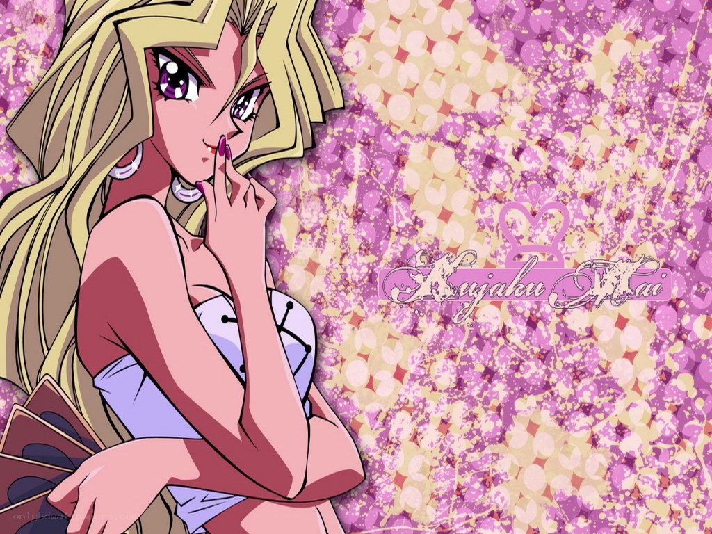 Anime character with pink background