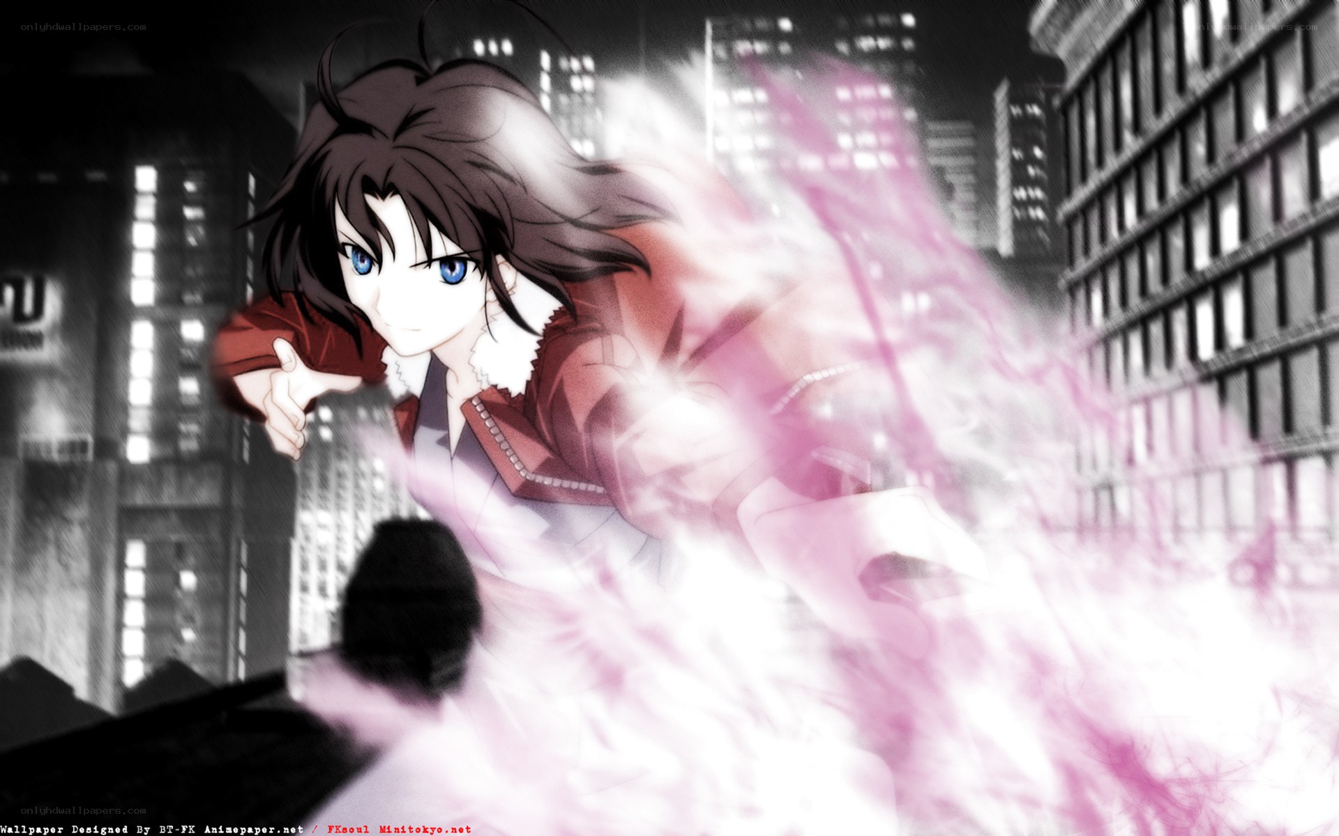 anime character with pink energy