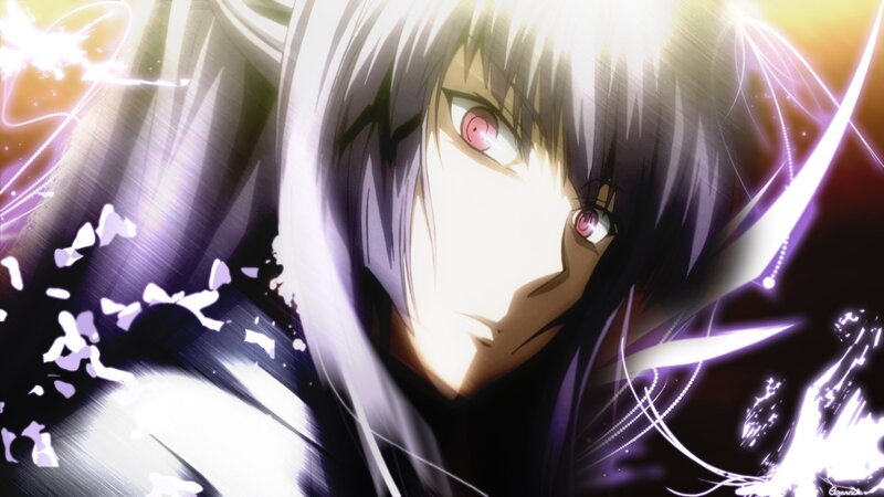 Anime Character with Pink Eyes — Black