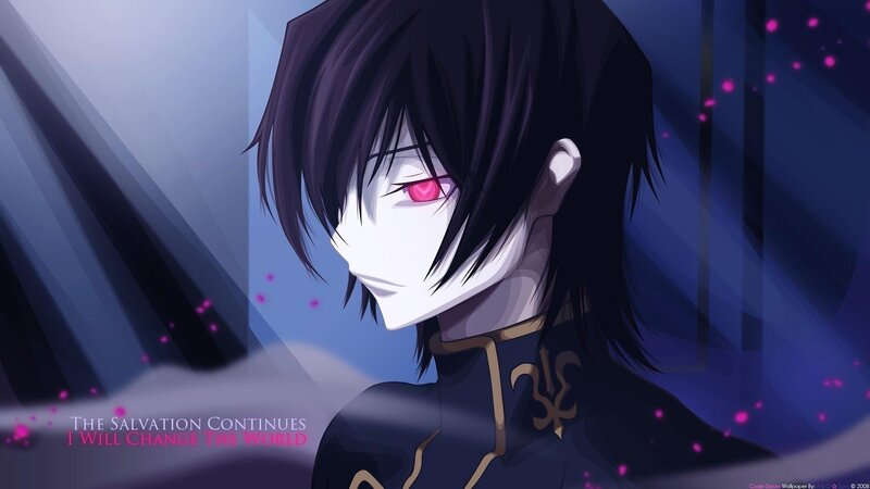 Anime Character with Pink Eyes — Blue