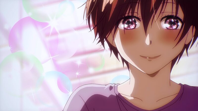 Anime Character with Pink Eyes — Purple, Dreamy