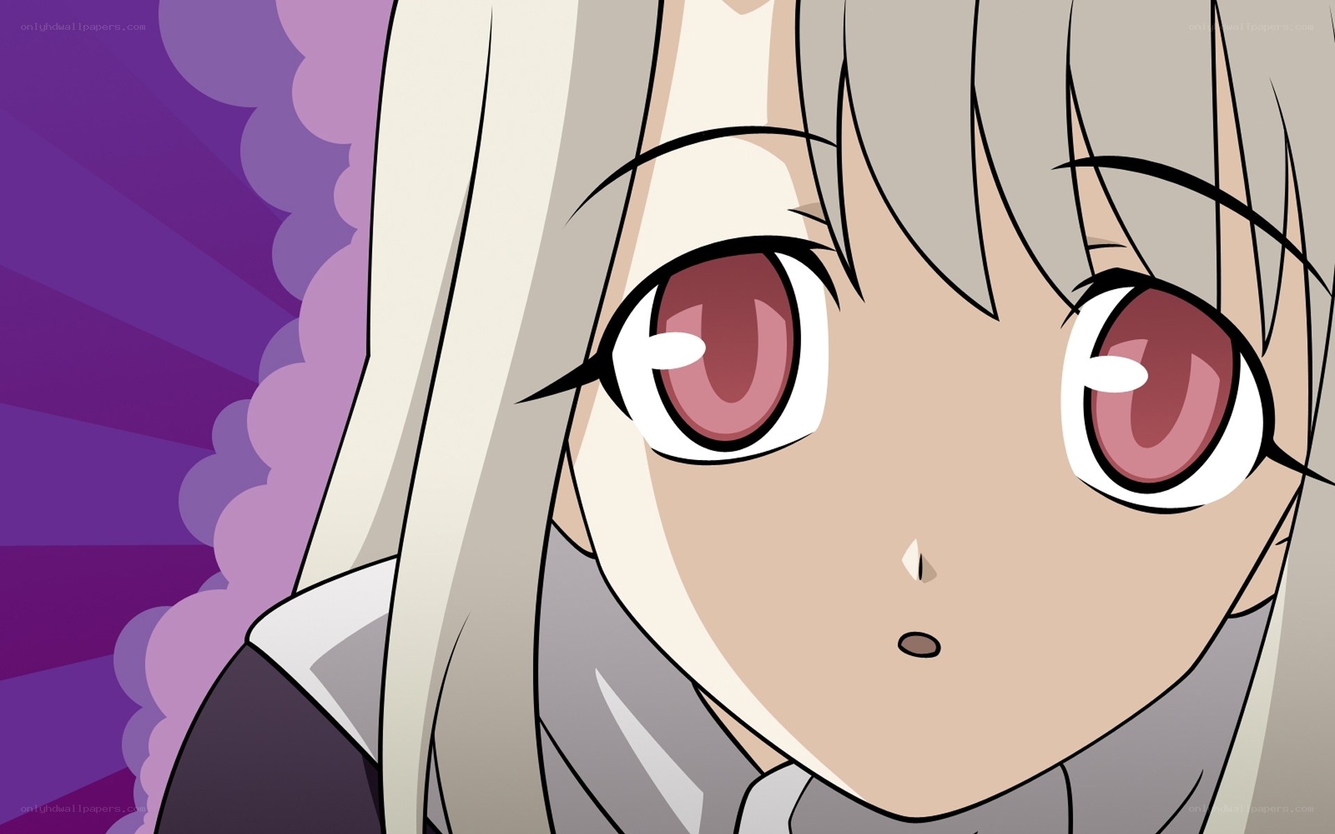 anime character with pink eyes