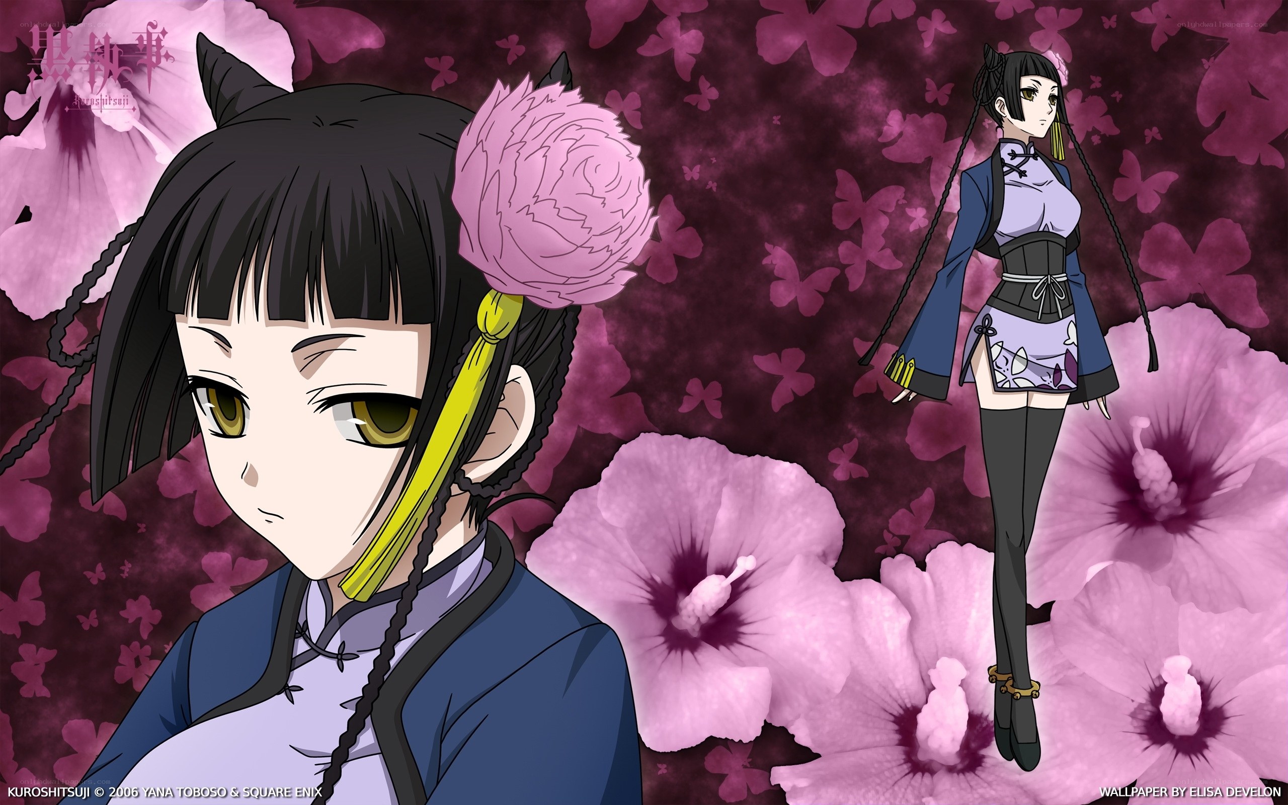 anime character with pink flowers