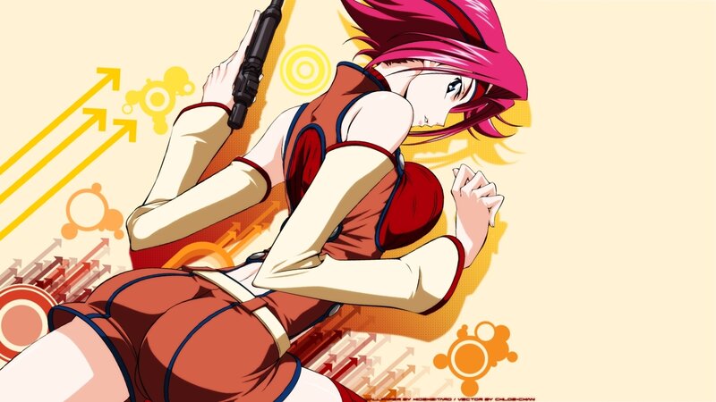 anime character with pink hair