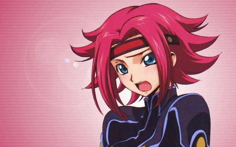 anime character with pink hair