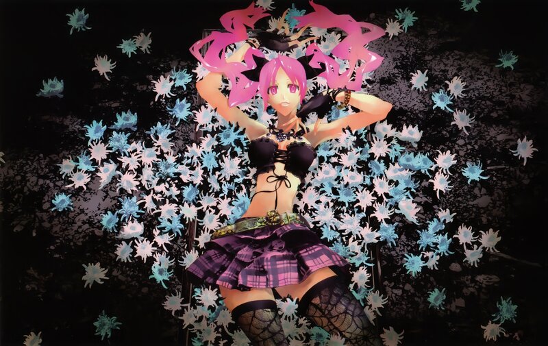 anime character with pink hair