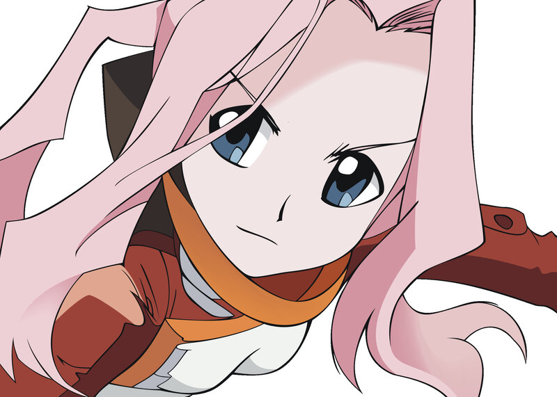 anime character with pink hair