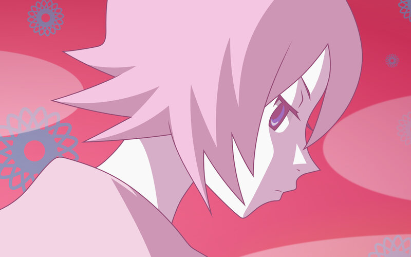 anime character with pink hair