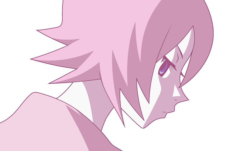 anime character with pink hair