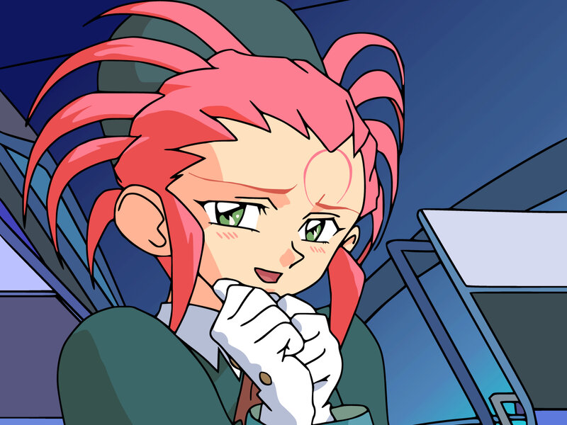 anime character with pink hair