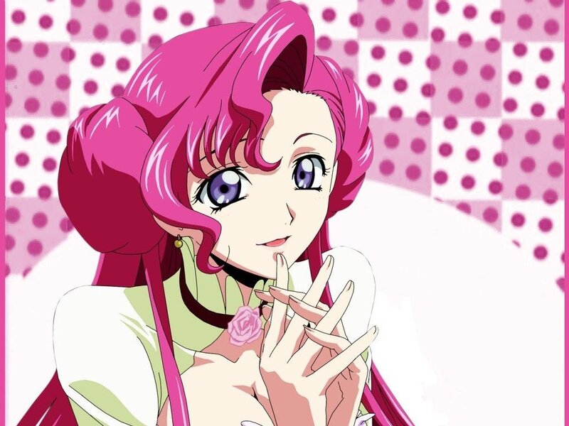 anime character with pink hair