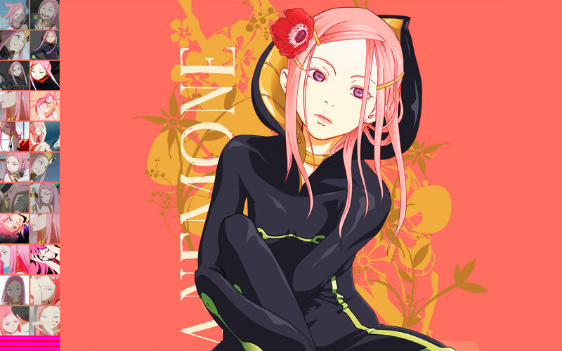 anime character with pink hair