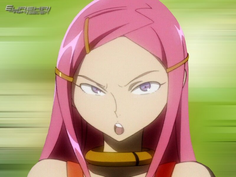 anime character with pink hair