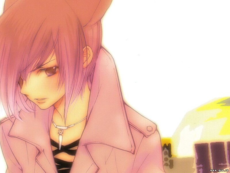 anime character with pink hair