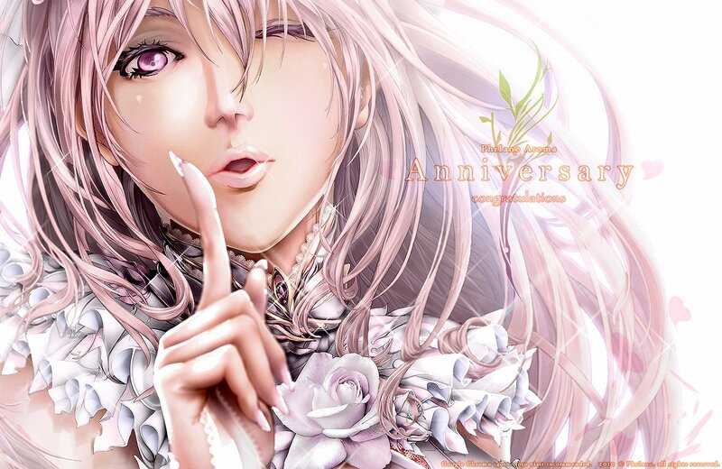 anime character with pink hair