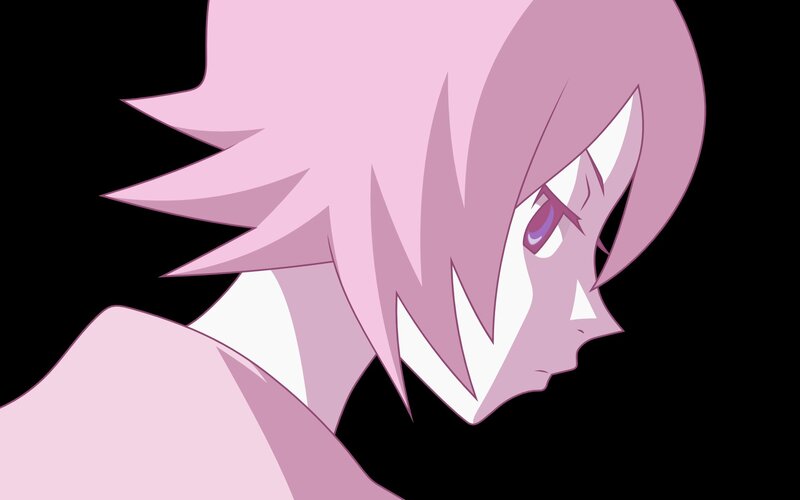 anime character with pink hair