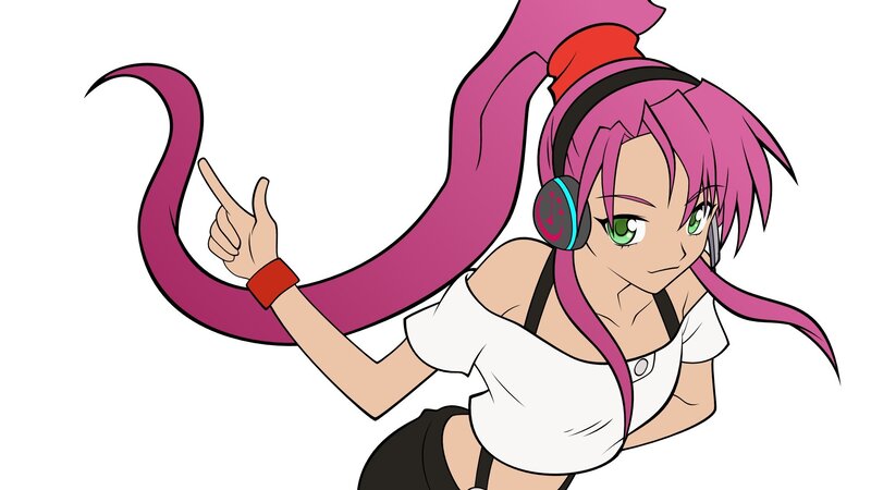 anime character with pink hair
