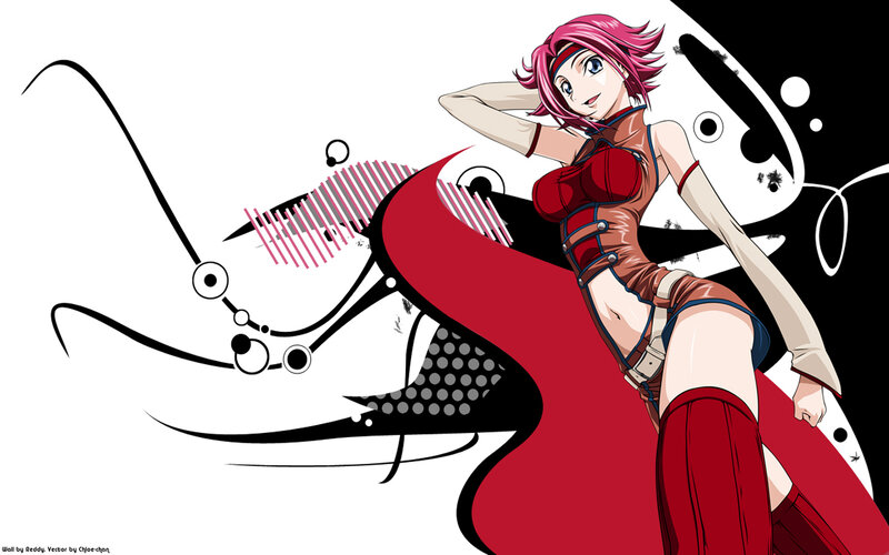 anime character with pink hair