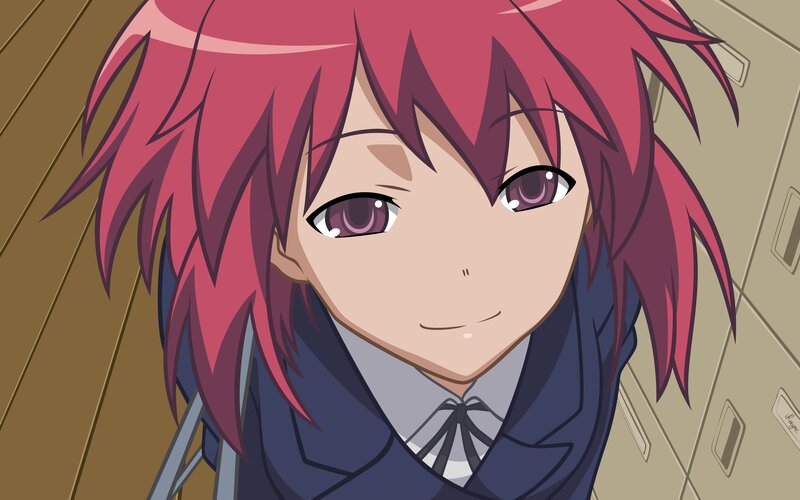 anime character with pink hair
