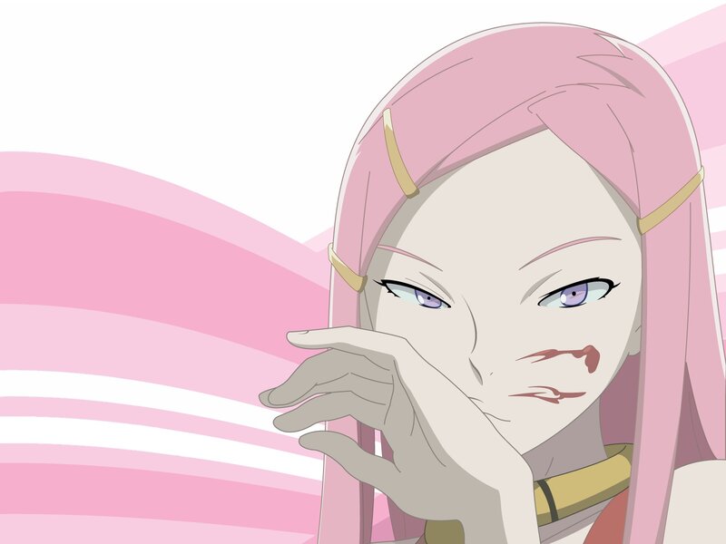 anime character with pink hair