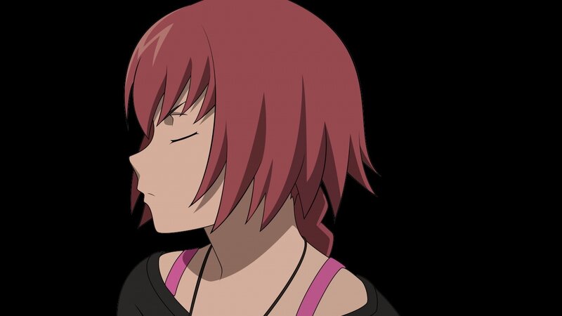 anime character with pink hair