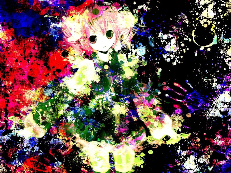 Anime Character with Pink Hair — Black, Chaotic