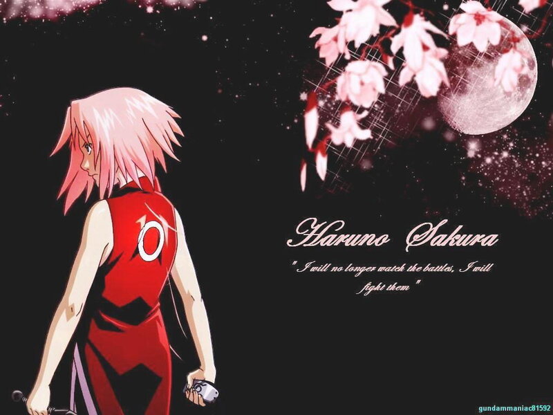 Anime Character with Pink Hair — Black, Dramatic, Night, Cherry Blossoms